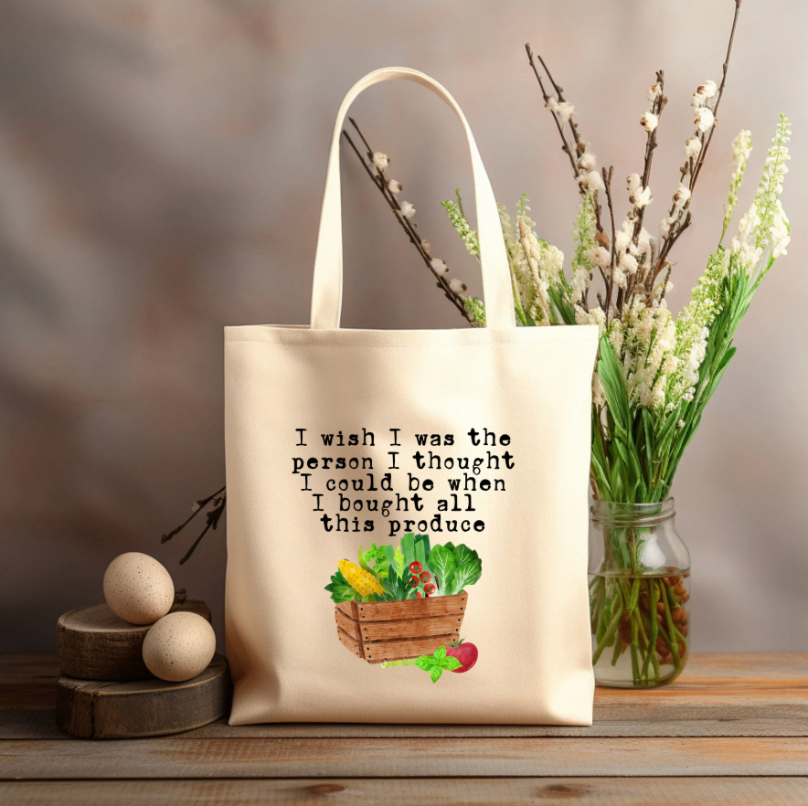 Funny PRODUCE BAG 12x14 canvas tote bag
