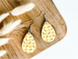 HONEY BEES & HONEYCOMB print dangle teardrop earrings