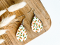 PINEAPPLES ON WHITE print dangle teardrop earrings