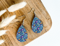 RAINBOW FISH IN WATER print dangle teardrop earrings