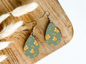 FOX print dangle teardrop earrings