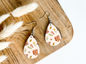 SQUIRREL AND BIRD print dangle teardrop earrings