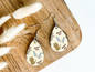 HAPPY CATS WITH MILK print dangle teardrop earrings