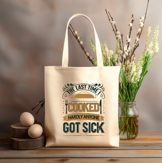 HARDLY ANYONE got SICK 12x14 canvas tote bag