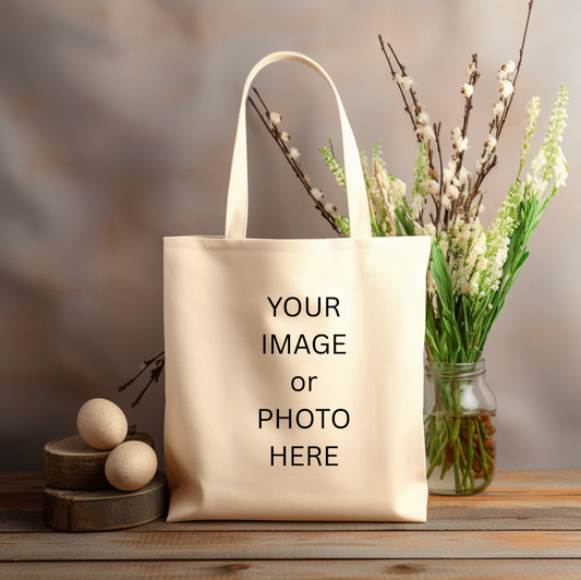CUSTOMIZED Personalized 12x14 canvas tote bag